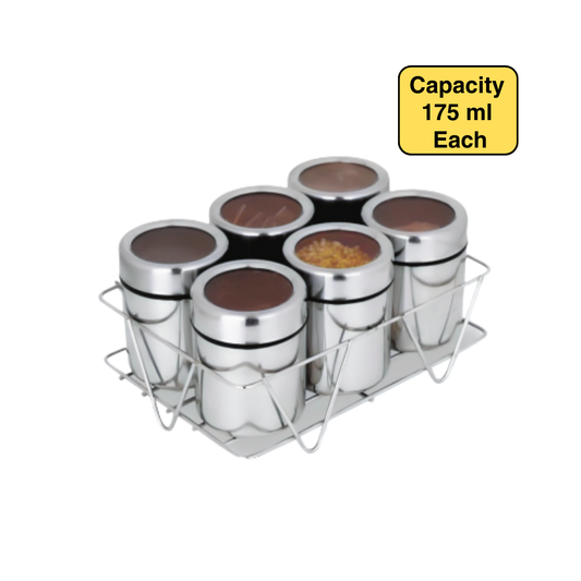 Zatta 6 Pcs Masala Box with Stand 175 ml