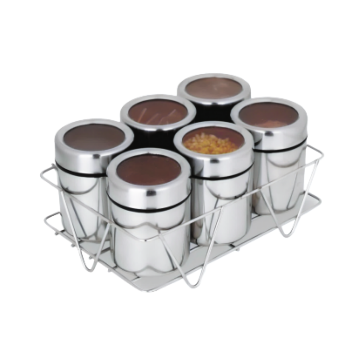 Zatta 6 Pcs Masala Box with Stand 175 ml