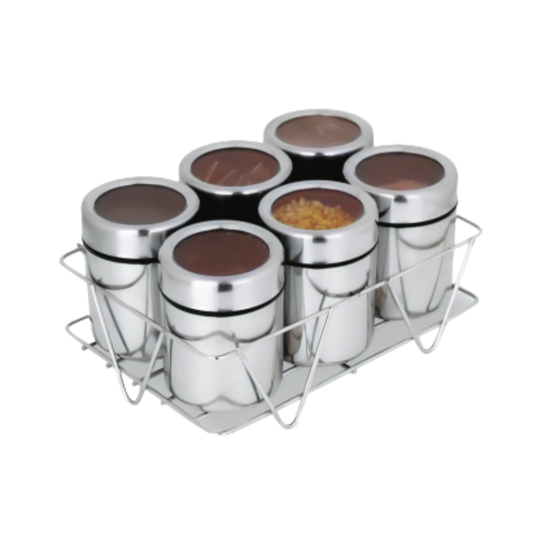 Zatta 6 Pcs Masala Box with Stand 175 ml