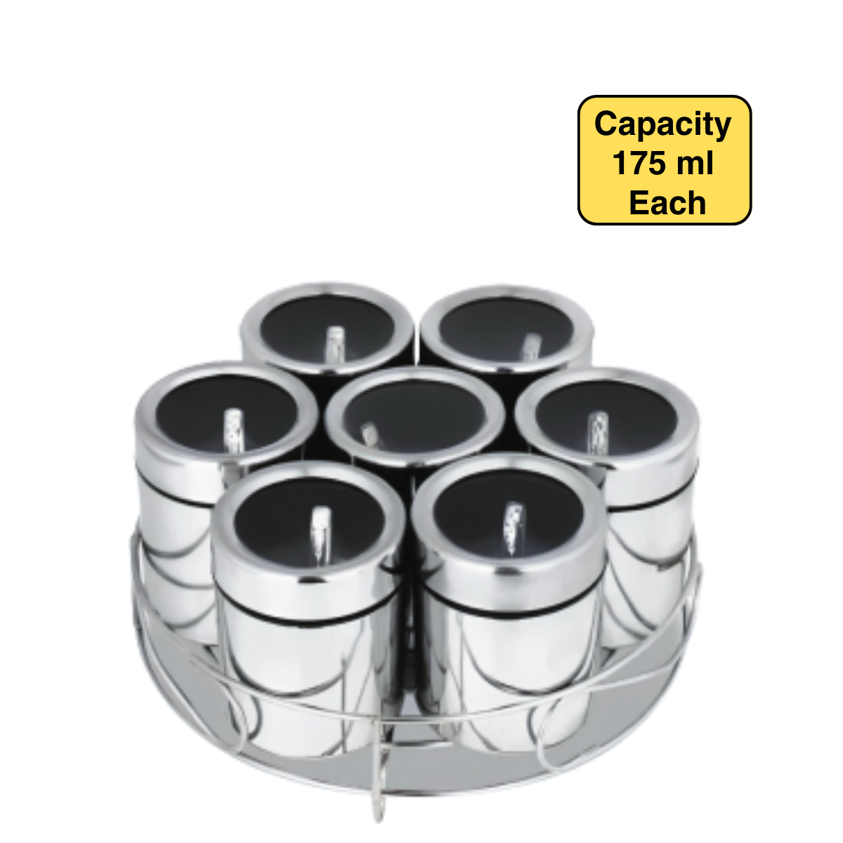Zatta 7 Pcs Masala Box with Stand 175 ml